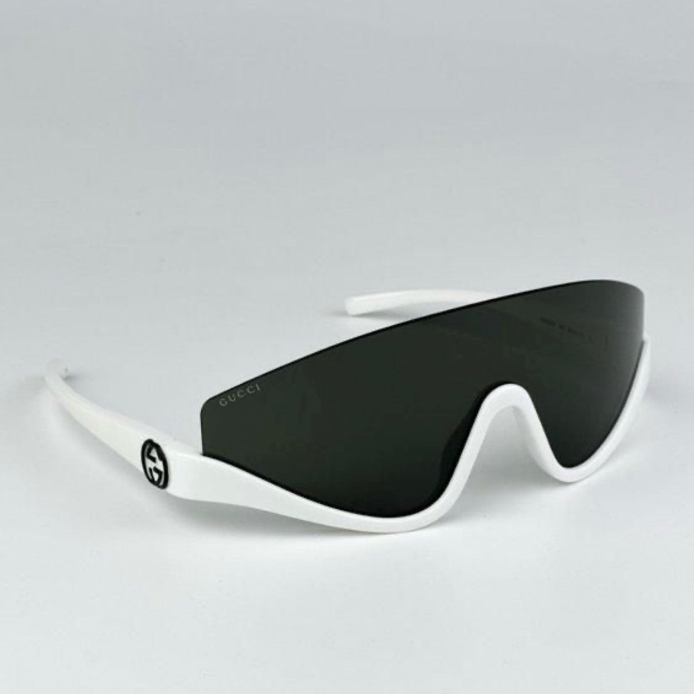 Gucci White Wraparound Sunglasses